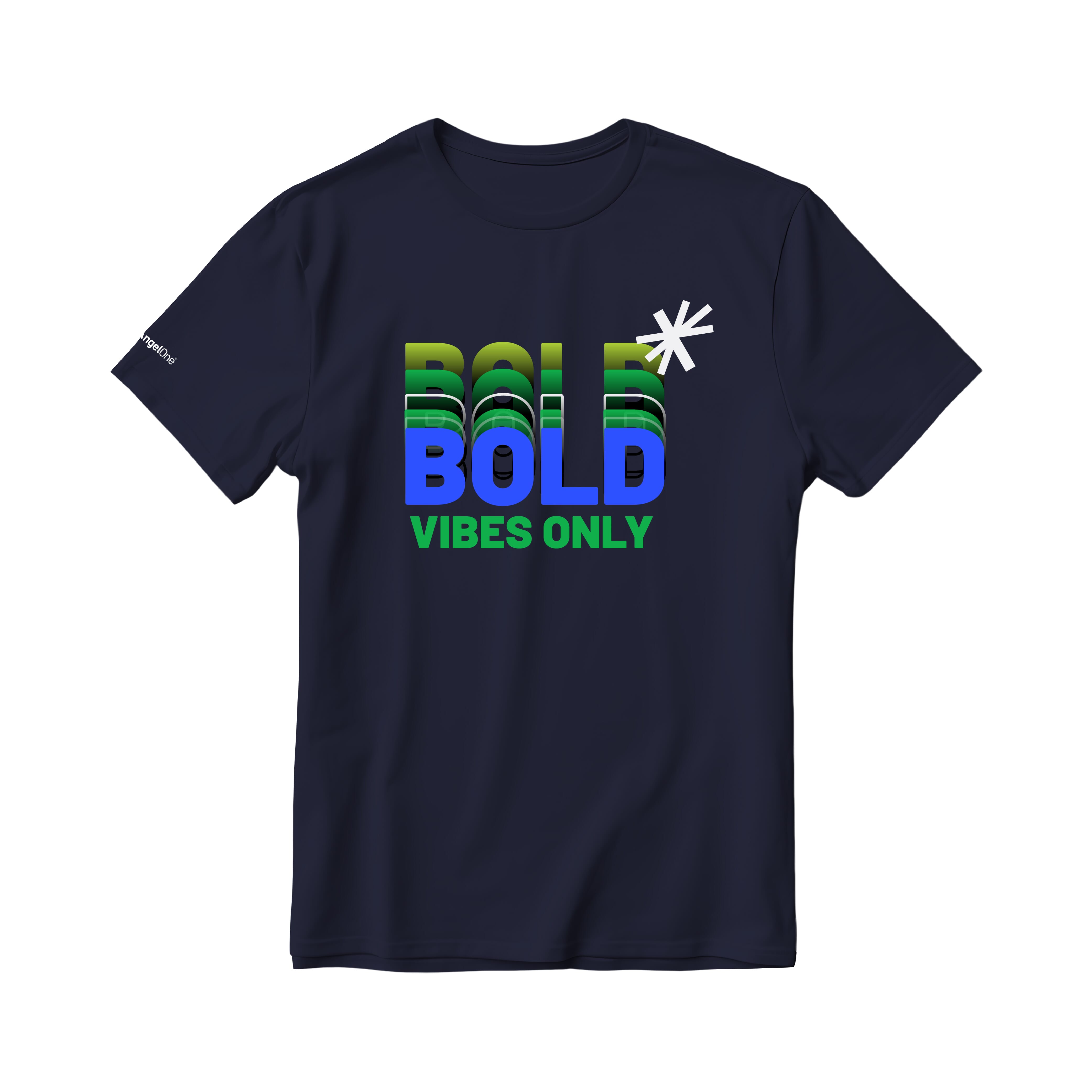 Bold Vibes Only Unisex Round Neck T-Shirt - Navy Blue
